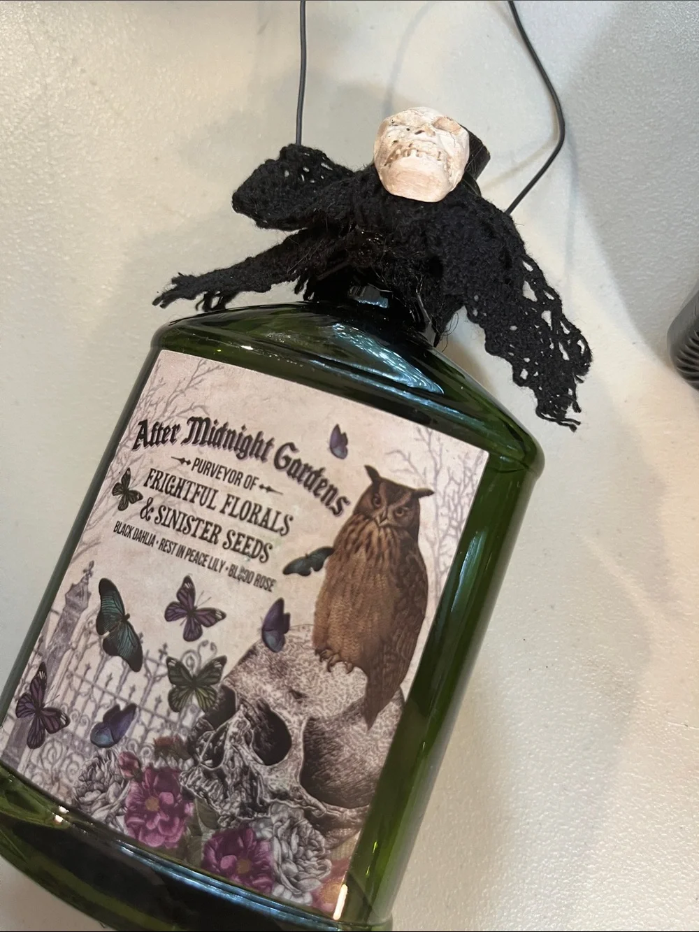 Raven's Claws Black & Green Decorative Apothecary Bottles - Gothic Home Accent